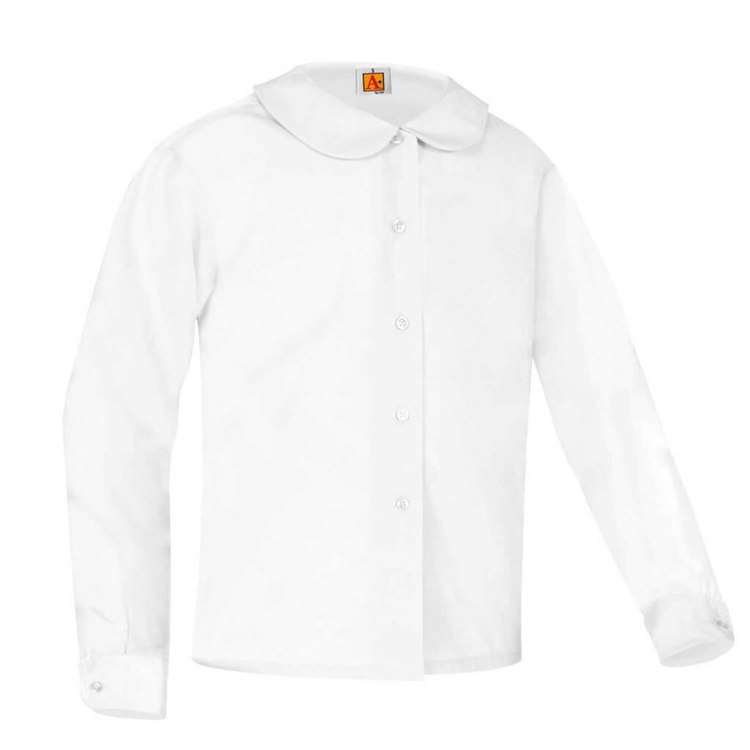 Picture of White Peter Pan Long Sleeve Broadcloth Blouse