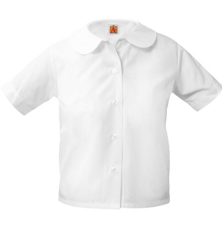 Picture of White Short Sleeve Peter Pan Dress Blouse