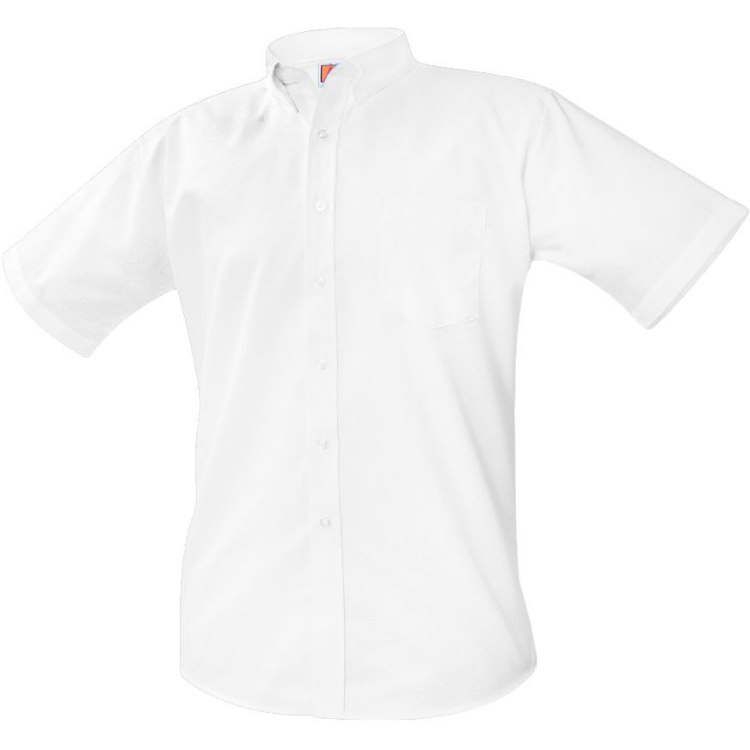 Picture of White Short Sleeve Oxford Dress Shirt