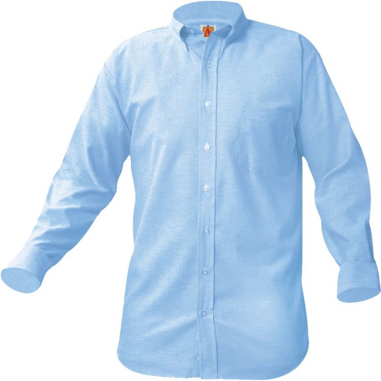 Picture of Blue Long Sleeve Oxford Dress Shirt