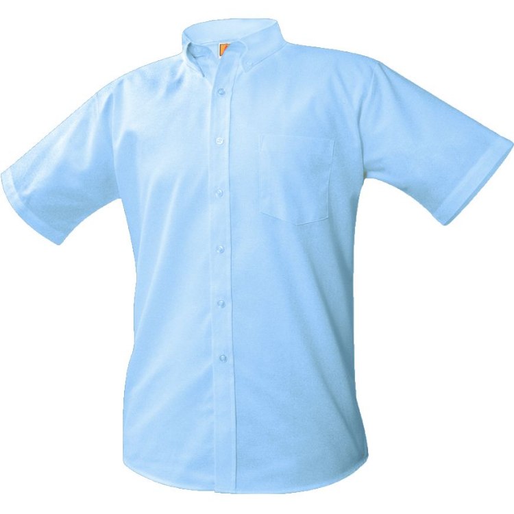 Picture of Blue Short Sleeve Oxford Dress Shirt